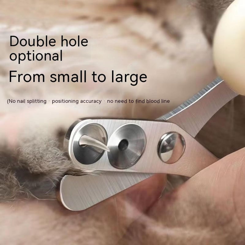 Vesslam Newly Upgraded Design Cat&Dog Nail Clipper with Two Circular Cutting Holes of Different Size(2mm&4mm)-Avoid Over Cutting Pet Nail Clippers - Professional Paw Trimmer Set for Pet (Pink) - Image 2